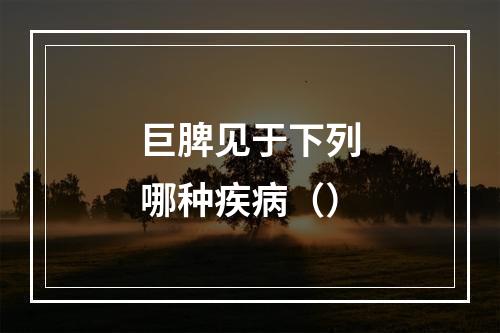 巨脾见于下列哪种疾病（）