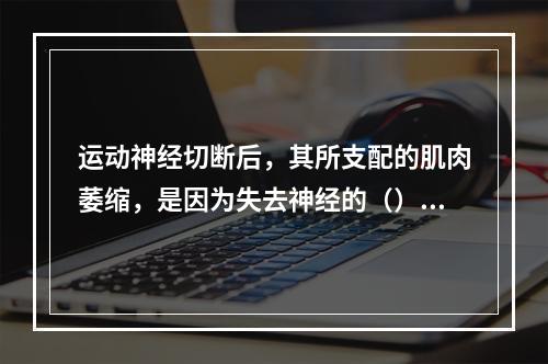 运动神经切断后，其所支配的肌肉萎缩，是因为失去神经的（）。