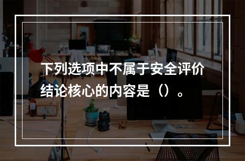 下列选项中不属于安全评价结论核心的内容是（）。