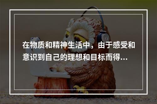 在物质和精神生活中，由于感受和意识到自己的理想和目标而得到精