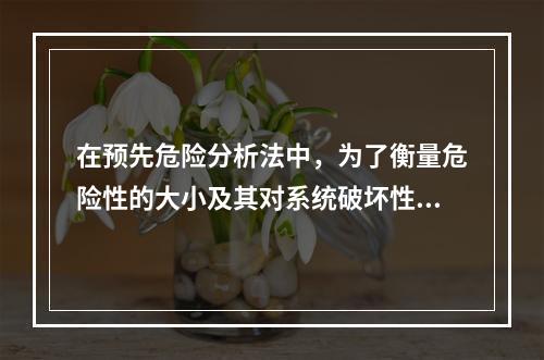 在预先危险分析法中，为了衡量危险性的大小及其对系统破坏性的影