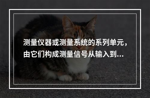 测量仪器或测量系统的系列单元，由它们构成测量信号从输入到输出