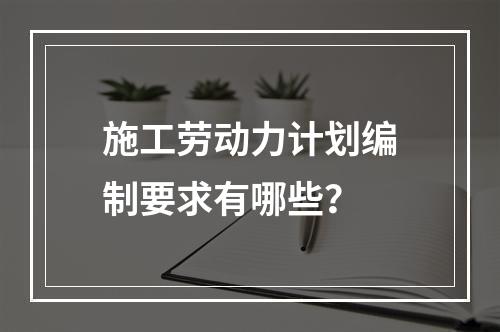 施工劳动力计划编制要求有哪些？