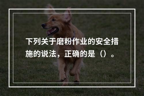 下列关于磨粉作业的安全措施的说法，正确的是（）。