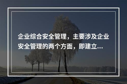 企业综合安全管理，主要涉及企业安全管理的两个方面，即建立企业