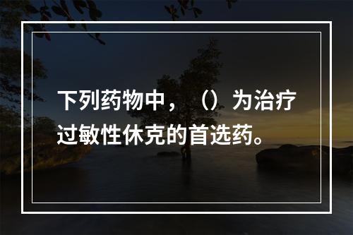 下列药物中，（）为治疗过敏性休克的首选药。