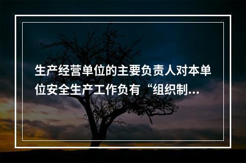 生产经营单位的主要负责人对本单位安全生产工作负有“组织制定并