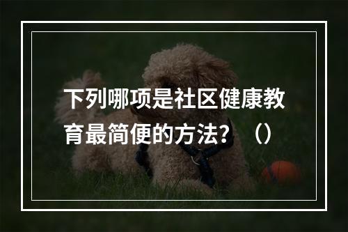 下列哪项是社区健康教育最简便的方法？（）