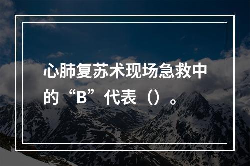 心肺复苏术现场急救中的“B”代表（）。