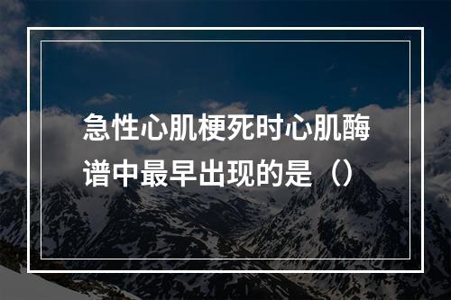 急性心肌梗死时心肌酶谱中最早出现的是（）