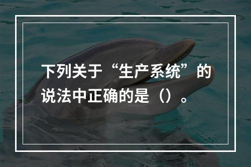 下列关于“生产系统”的说法中正确的是（）。