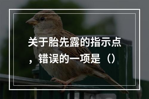 关于胎先露的指示点，错误的一项是（）