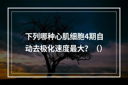 下列哪种心肌细胞4期自动去极化速度最大？（）