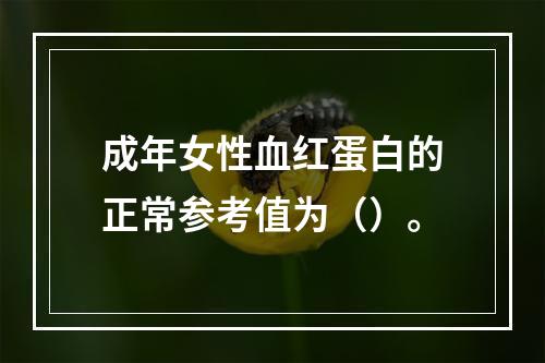 成年女性血红蛋白的正常参考值为（）。