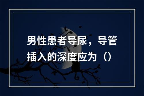 男性患者导尿，导管插入的深度应为（）