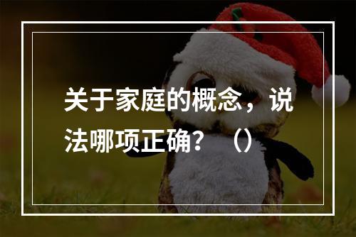 关于家庭的概念，说法哪项正确？（）