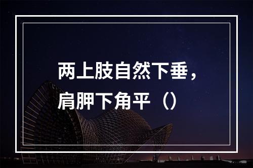 两上肢自然下垂，肩胛下角平（）