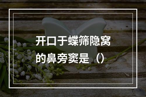 开口于蝶筛隐窝的鼻旁窦是（）