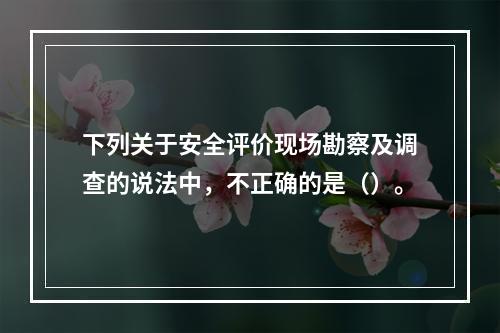 下列关于安全评价现场勘察及调查的说法中，不正确的是（）。