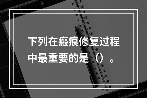 下列在瘢痕修复过程中最重要的是（）。