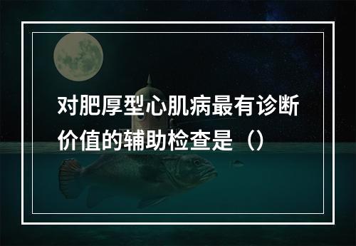 对肥厚型心肌病最有诊断价值的辅助检查是（）