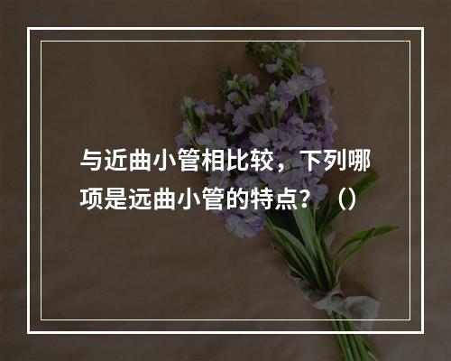 与近曲小管相比较，下列哪项是远曲小管的特点？（）