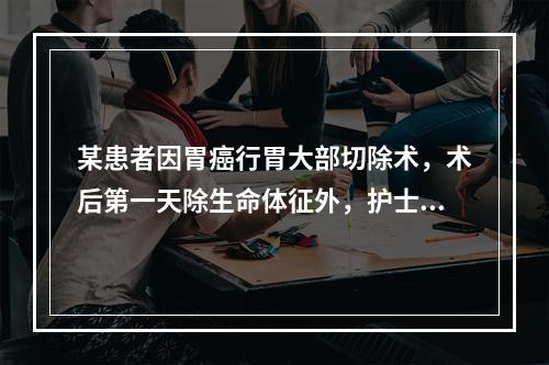 某患者因胃癌行胃大部切除术，术后第一天除生命体征外，护士最需