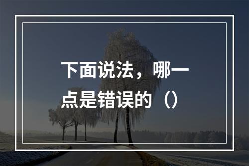 下面说法，哪一点是错误的（）