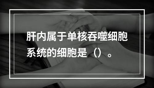 肝内属于单核吞噬细胞系统的细胞是（）。