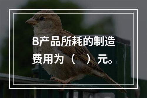 B产品所耗的制造费用为（　）元。