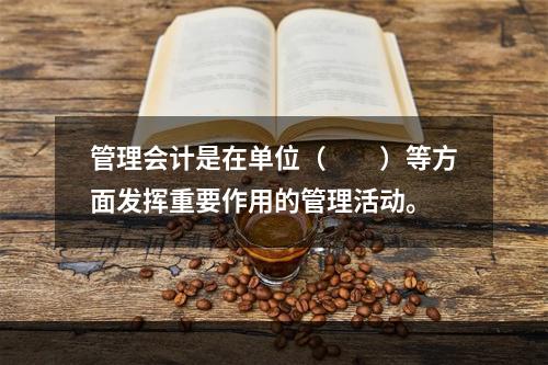 管理会计是在单位（　　）等方面发挥重要作用的管理活动。