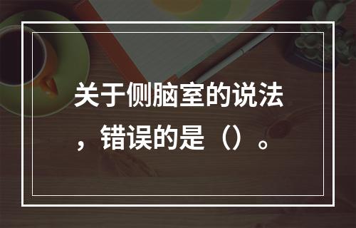 关于侧脑室的说法，错误的是（）。