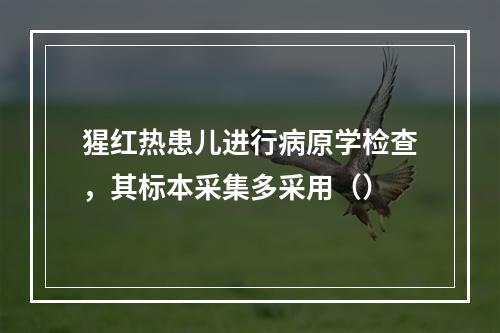 猩红热患儿进行病原学检查，其标本采集多采用（）