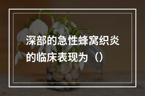 深部的急性蜂窝织炎的临床表现为（）