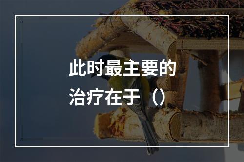 此时最主要的治疗在于（）