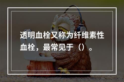 透明血栓又称为纤维素性血栓，最常见于（）。