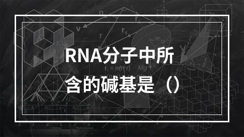 RNA分子中所含的碱基是（）