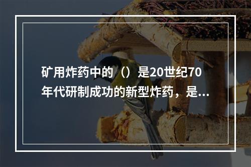 矿用炸药中的（）是20世纪70年代研制成功的新型炸药，是硝酸