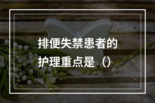 排便失禁患者的护理重点是（）