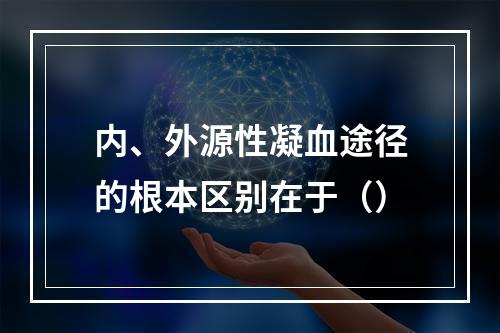 内、外源性凝血途径的根本区别在于（）