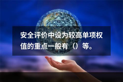 安全评价中设为较高单项权值的重点一般有（）等。