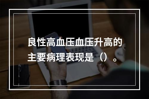 良性高血压血压升高的主要病理表现是（）。