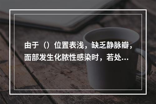 由于（）位置表浅，缺乏静脉瓣，面部发生化脓性感染时，若处理不