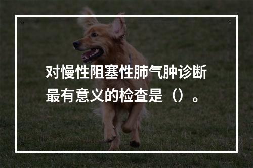 对慢性阻塞性肺气肿诊断最有意义的检查是（）。