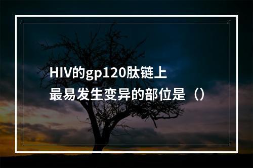 HIV的gp120肽链上最易发生变异的部位是（）