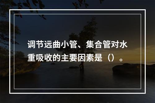 调节远曲小管、集合管对水重吸收的主要因素是（）。