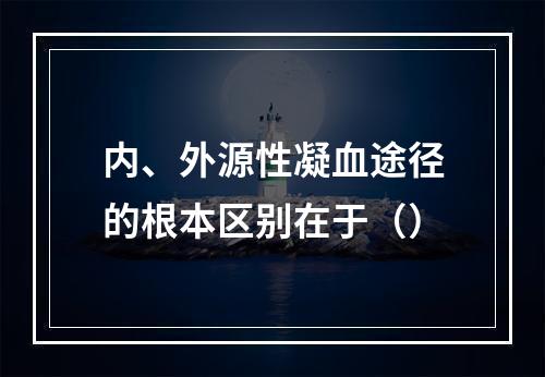 内、外源性凝血途径的根本区别在于（）