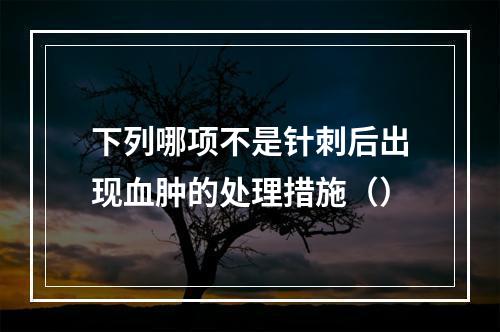 下列哪项不是针刺后出现血肿的处理措施（）