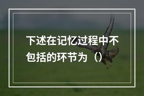 下述在记忆过程中不包括的环节为（）