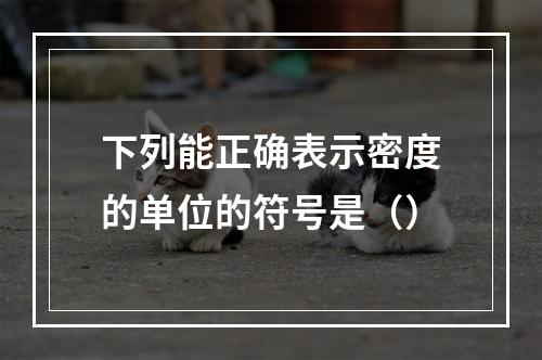 下列能正确表示密度的单位的符号是（）